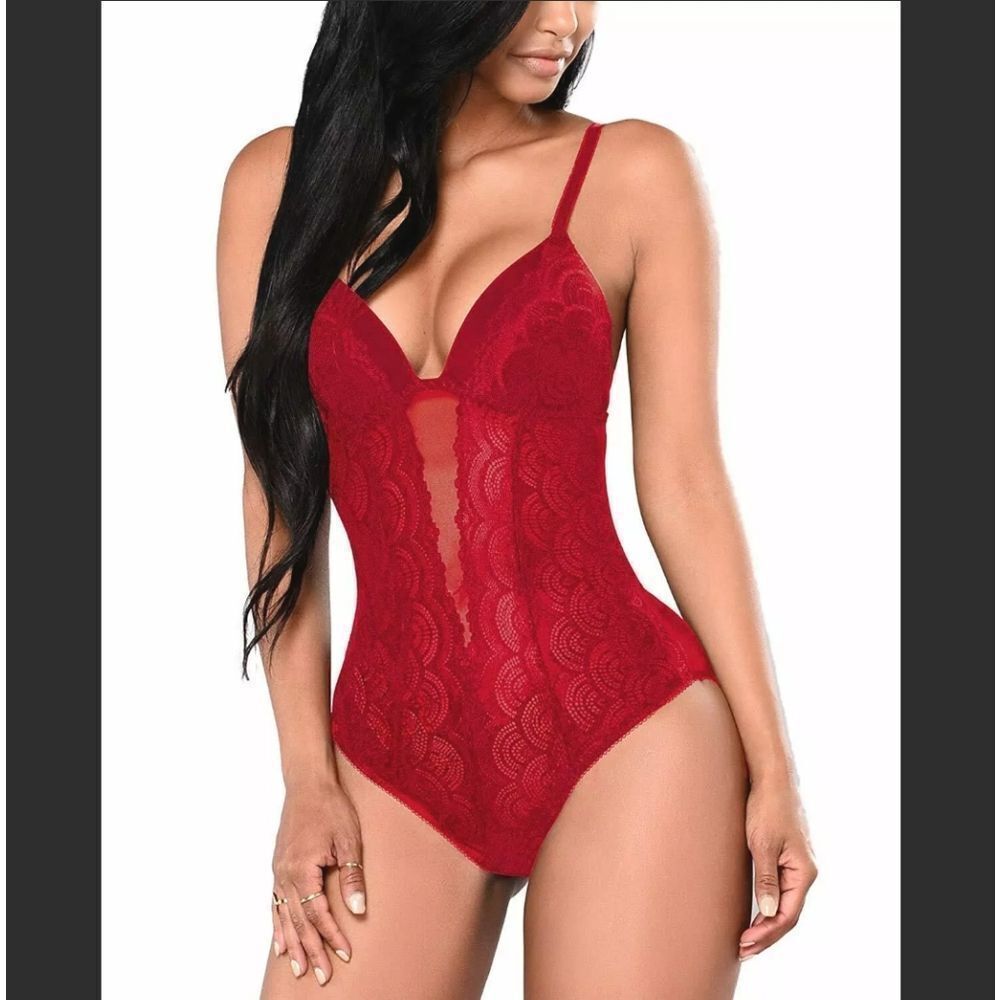Women One Piece Sexy Lingerie Lace Bodysuit Babydoll Teddy Sleepwear Negligee